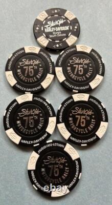 2015 Harley Davidson 75th STURGIS Black Hills Rally 6 poker chip set