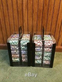 2100 pcs CASINO POKER CHIPS SETS With CARRYING CASES, CARDS, & DEALER BUTTONS
