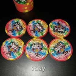 24 Pc Fiesta Casino'97-'98 Royal Flush $5 Chip Set Ltd 750 Las Vegas MINT