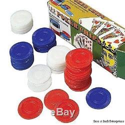 2500 Plastic Poker Chip set Red White Blue- bulk lot