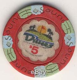 300 Authentic Dunes Casino Poker Chip Set w / Aluminum Case and 2 Bellagio Decks