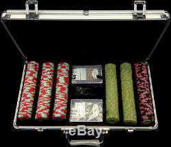 300 Authentic Dunes Uncirculated Casino Poker Chip Set withCase & 2 Bellagio Decks