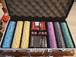 300 EPT Ceramic Poker Chip Set with aluminium Case, Cards + Dice