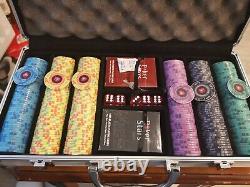 300 EPT Ceramic Poker Chip Set with aluminium Case, Cards + Dice