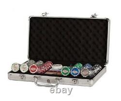 300 PC 11.5g Chips Las Vegas Poker Set 2 Deck Of Cards 5 Dice Dealer Button New