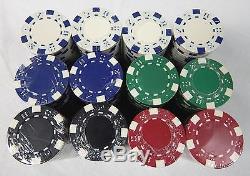 300 PIECE 11.5 gram 11.5g grams Poker Chip Set Diamond Casino Game Chips 5 COLOR