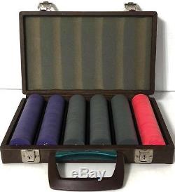300 Paulson Top Hat & Cane Personalized Clay Poker Chip Set /w Briefcase 1970's