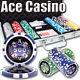 300 Piece Ace Casino 14 Gram Clay Poker Chip Set with Aluminum Case (Custom) New