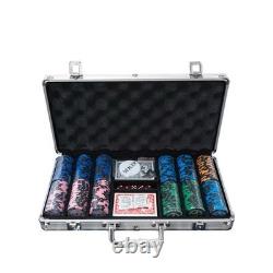 300-Piece Poker Chip Set with Aluminum Case Cards 11.5 Gram Casino Chips