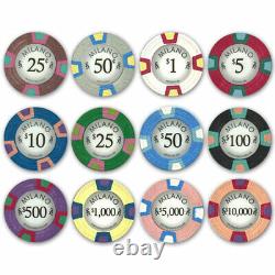 300 count Milano Series Heavyweight 10g Poker Chips in Round Carousel Caddy Case