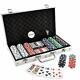 300 pcs Casino Style Poker Chips Set with a Aluminum Finish Case