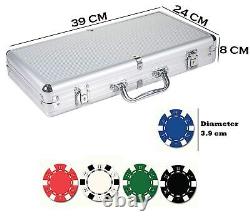 300 pcs Casino Style Poker Chips Set with a Aluminum Finish Case