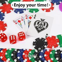 300 pcs Casino Style Poker Chips Set with a Aluminum Finish Case