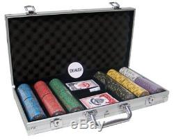 300ct. Nevada Jack Ceramic 10g Poker Chip Set in Aluminum Metal Carry Case