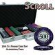 300ct. Scroll Ceramic 10g Poker Chip Set in Aluminum Metal Carry Case