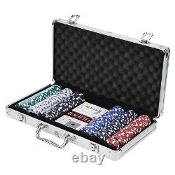 300pcs 11.5g Poker Chips Set With Aluminum Case Dice Poker Ga