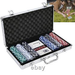 300pcs 11.5g Poker Chips Set With Aluminum Case Dice Poker Ga