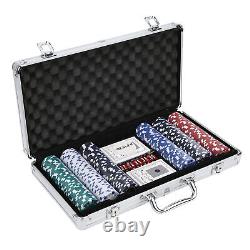 300pcs 11.5g Poker Chips Set With Aluminum Case Dice Poker Ga