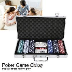 300pcs 11.5g Poker Chips Set With Aluminum Case Dice Poker Ga