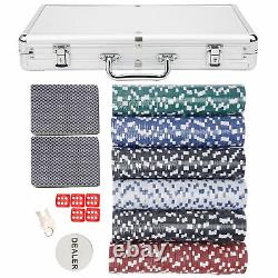 300pcs 11.5g Poker Chips Set With Aluminum Case Dice Poker Playing Cards Fun Toy
