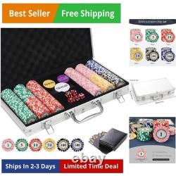 300pcs Clay Poker Chips Denominations 13.5 Grams Casino Poker Chips Set Black