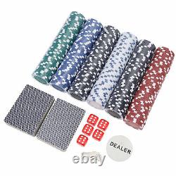 300pcs Poker Chips Set With Aluminum Case Dice Poker Playing Cards Game Toys Set