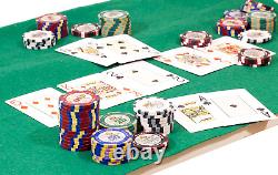 320 Piece Pro Poker Clay Poker Set 2X Plastic Cards with Cutting Cards Reinf