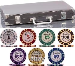 320 Piece Pro Poker Clay Poker Set 2X Plastic Cards with Cutting Cards case