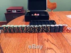 330 Paulson Classic Tophat & Cane Poker Chip Set Very Rare Full Set