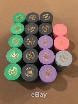 (360) ARGOSY CASINO PAULSON POKER CHIPS Hot stamped Tournament Set