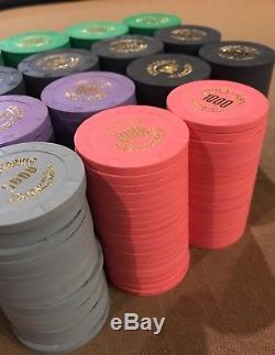 (360) ARGOSY CASINO PAULSON POKER CHIPS Hot stamped Tournament Set