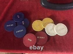 390 Old School Clay Poker Chips Set Tournament Home Cash Game Ben Frieda RLM VTG