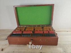 399 Vintage Poker Chips Catalin Swirl Case Trays (Bakelite) Antique Set