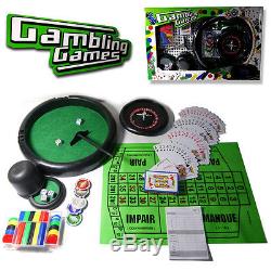 4-1 Professional Poker Chip Card Games Roulette Black Jack Casino Play Set Toy