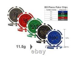 4 EVER WINNER Poker Chip Set 500PCS Professional Poker Set 11.5 Gram Casino C