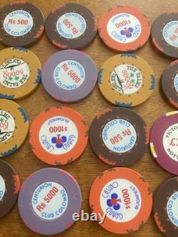40 High Value Casino Chips Poker-roulette. Chips From Allover The Country