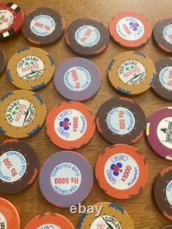 40 High Value Casino Chips Poker-roulette. Chips From Allover The Country