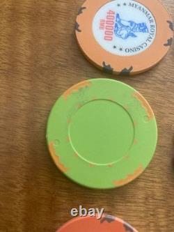 40 High Value Casino Chips Poker-roulette. Chips From Allover The Country