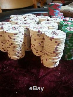 400 Chip Set Count Paulson Poker Chips Casino Aztar $1 $5 $25 FREE SHIPPING