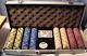 400 Piece low stakes POKER CHIP SET w CASE- Pharaoh's CASINO look new
