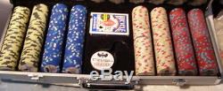 400 Piece low stakes POKER CHIP SET w CASE- Pharaoh's CASINO look new