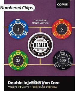 400 Poker Chips Poker Set for Texas Holdem Blackjack Gambling Travel Case