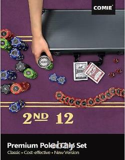 400 Poker Chips Poker Set for Texas Holdem Blackjack Gambling Travel Case