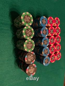 400 pc Paulson Poker / Casino Chips Set $1/$5/$25/$100 Aurora Star