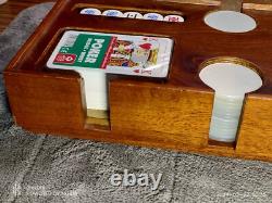 43mm Burl Briarwood Poker Set Made in Italy Unused Acrylic chips 18mm dice