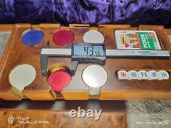 43mm Burl Briarwood Poker Set Made in Italy Unused Acrylic chips 18mm dice