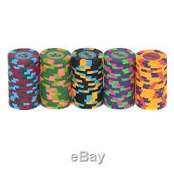 440 Paulson Classic Top Hat & Cane Poker Chip Set Free Racks Excellent Condition