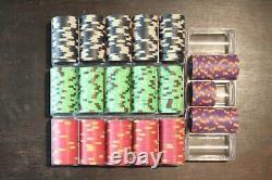 450 X Jetons Paulson Poker Set Horseshoe Casino Chips Clay