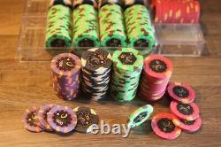 450 X Jetons Paulson Poker Set Horseshoe Casino Chips Clay