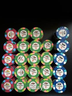 470 Paulson Pharaoh's Club and Casino Poker Chip Set NEW! Clay Chips RARE